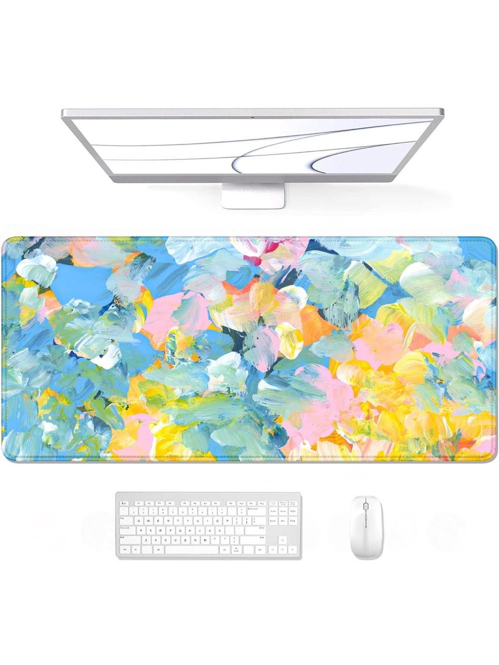 Colorful Abstract Desk Mat - Large Artistic Mouse Pad